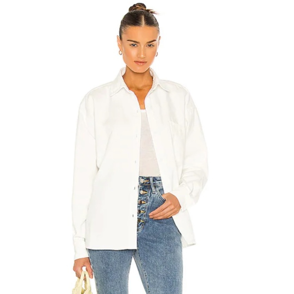 NWT! WEWOREWHAT BOYFRIEND DENIM SHIRT!